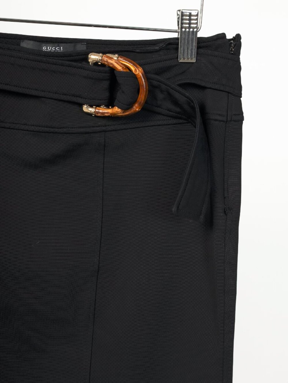Gucci Black Jersey Bamboo-Belt Pencil Skirt - Picture 4 of 9
